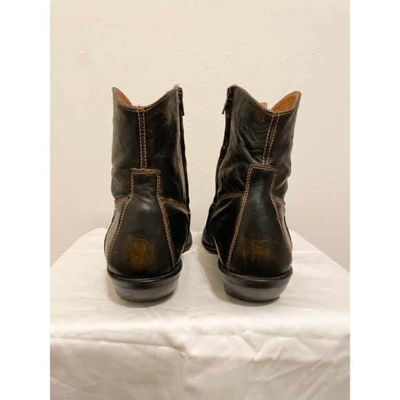 Ferrato Western Low Cut Ankle Boots Mens Cowboy Stitched Sz 8 Pointed Toe - Picture 3 of 11